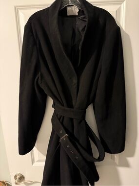 ASOS Black Wrap Trench Coat with Belt